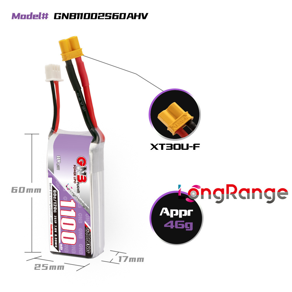 GNB 1100mAh 2S 3S 4S 6S 60C/12 - Drone Lipo Battery review and price